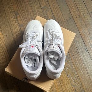 Reebok Classic White Sneakers with Red Accents
